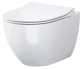 Set vas WC suspendat, Cersanit, Zen, rimless, cu capac soft close, alb