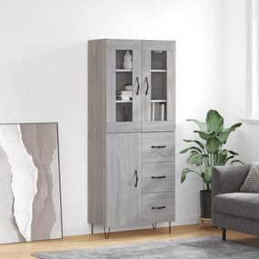 3198503 vidaXL Dulap înalt, gri sonoma, 69,5x34x180 cm, lemn compozit