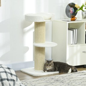 PawHut Stâlp de Zgâriat Per Pisici Con Lettino, Rivestimento Peluche E Palo In Sisal | Aosom Romania