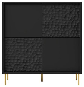 Comoda Bullet KM-2 L100 cm negru/auriu