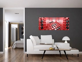 Tablou cu abstracți din butoane (120x50 cm)