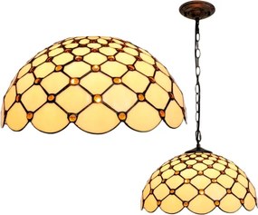 BRILAGI - lustră Tiffany cu vitralii, suspendată pe lanț IVORY SMOOTH 1xE27/60W/230V Ø 40 cm