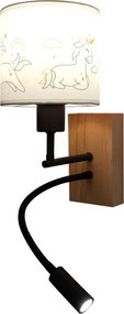 Brilagi - Lampă LED flexibilă BOBO WOOD 1xE27/25W/230V + LED/3W stejar/negru/alb/buc.
