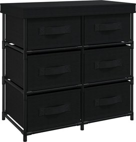 vidaXL Dulap depozitare cu 6 sertare, negru, 55x29x55 cm, oțel
