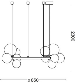 Lustră LED pe cablu Ideal Lux PERLAGE 14xG9/3W/230V d. 85 cm auriu/alb