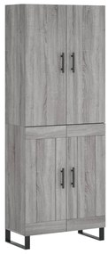 3195817 vidaXL Dulap înalt, gri sonoma, 69,5x34x180 cm, lemn compozit
