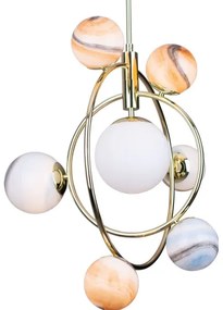 Lustră pe tijă MAXLIGHT P0378 COSMOS 7xG9/40W/230V auriu