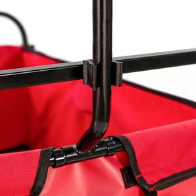 Cărucior de plajă pliabil de grădină roșu