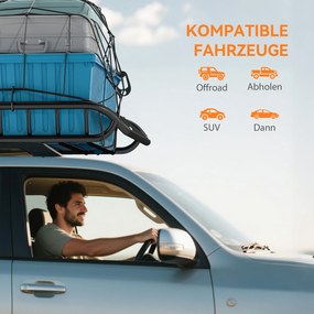 SPORTNOW Suport bagaje pentru acoperiș universal, coș de acoperiș cu protecție contra vântului, până la 150 kg, 116 x 92 x 11,5 cm pentru SUV-uri, camioane, Negru | Aosom Romania