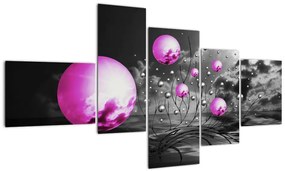 Tablou abstract - bile violet (150x85cm)