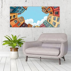 Tablou - Între case (120x50 cm)