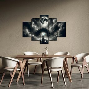 Tablou – Arbore alb-negru în lună plină (150x105 cm)