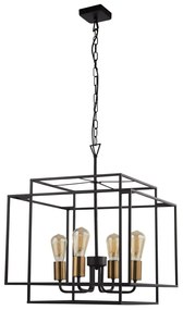 Lustra metalica moderna Crate 4lt Black 4634BK SRT