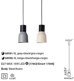 Pendul modern design minimalist KOMBO bej 12cm