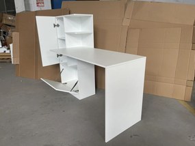 HOMCOM Birou pentru calculator cu bibliotecă și dulap, 150 cm, alb | Aosom Romania