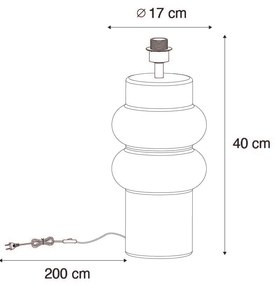 Lampa de masă de design din ceramică neagră 17 cm fără abajur - Alisia