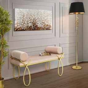 Bancheta Ribbon Pink, Mauro Ferretti, 112.5 x 49 x 53 cm, fier/poliester