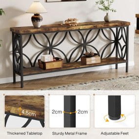 MACI32 - Masa Consola, 160 cm, masuta hol, living, dormitor - Negru - Maro