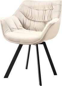 Set de 2 scaune pivotante The Dutch Retro, catifea sampanie bej