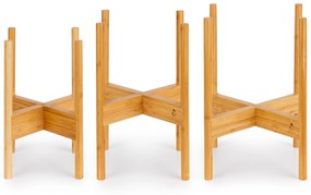 Zeist Suport pentru plante, set de 3, 2 înălțimi, combinabil, design cu sertar, natural