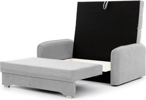 Canapea gri deschis extensibilă/cu spațiu de depozitare cu tapițerie din chenille 155 cm Laine – ELTAP