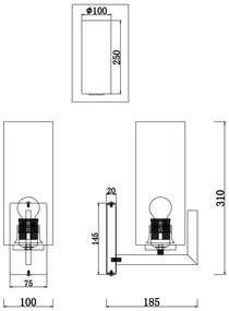 Aplica Fortano Maytoni E27, Auriu, MOD089WL-01BS, Germania