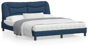 3213717 vidaXL Cadru de pat cu lumini LED, albastru, 160x200 cm, textil