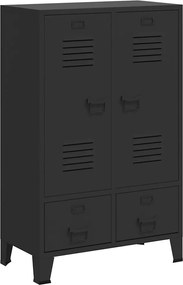 vidaXL Șifonier, stil industrial, 67 x 35 x 107 cm, negru, metal
