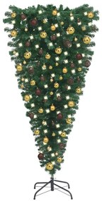 Set pom Craciun artificial inversat LED-urigloburi, 240 cm 1, Auriu, 240 x 120 cm