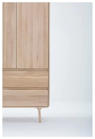 Șifonier din lemn masiv de stejar cu 2 sertare Gazzda Fawn