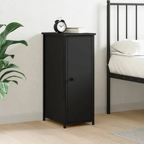 825963 vidaXL Noptieră, negru, 32x42x80 cm, lemn compozit