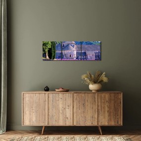 Tablou - Câmp de lavandă (cu ceas) (90x30 cm)