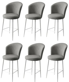 Set de scaune de bar Fora Grey and White, 6 buc., 6 buc.