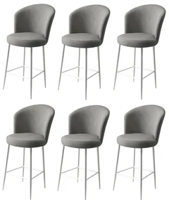 Set de scaune de bar Fora Grey and White, 6 buc., 6 buc.
