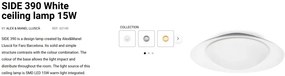 Plafoniera LED moderna SIDE 390 15W alba