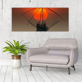 Tablou - Răsărit, Lacul Pakpra (120x50 cm)