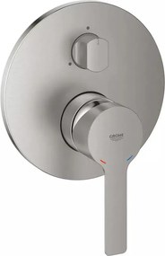 Baterie cada - dus incastrata Grohe Lineare 3 iesiri crom periat Supersteel fara corp ingropat