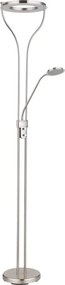 Globo 59038ND - Lampă LED de podea cu funcție de dimare EBRO 20W/230V + 4W, crom mat