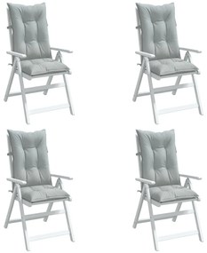 vidaXL Perne scaun cu spătar înalt 4 buc. melanj gri 120x50x7cm textil