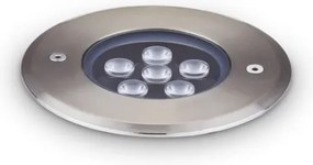 Corp de iluminat LED pentru căi de acces Ideal Lux FLOOR LED/6W/230V d. 12 cm CRI 90 IP67 crom