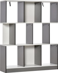 HOMCOM Bibliotecă Mobilă cu 8 Rafturi pentru Sufragerie și Dormitor, 100x24x124 cm, Gri Închis | Aosom Romania