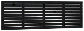 824722 vidaXL Tăblie de pat pentru perete, negru, 206x3x63 cm lemn masiv pin