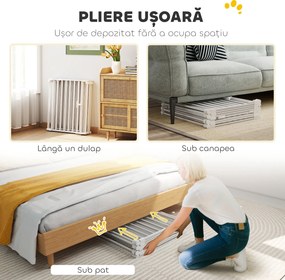 PawHut Gard pentru Câini cu 8 Panouri Modulabile cu Închidere Automată, din Oțel și ABS, 61x3x75 cm, Alb | Aosom Romania