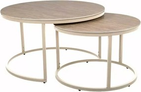 Set măsuțe de cafea Ferrante K bej mat / cașmir ø80/h45 cm