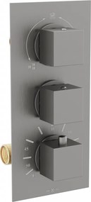 Mexen Cube baterie termostatică de baie-duș cu 3 ieșiri, grafit - 77503-66
