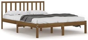 3105094 vidaXL Cadru de pat, maro miere, 200x200 cm, lemn masiv de pin