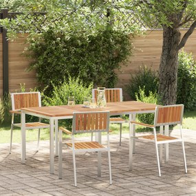 Set de Dining pentru Grădină 5 Piese din Lemn Solid de Acacia