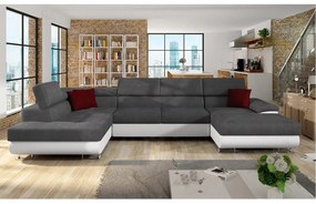 Colțar în formă de U Alphard Bis (S) (piele ecologică soft 017 + uttario velvet 2971 + kronos 02). 1051187
