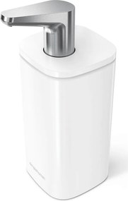 Dozator de săpun lichid alb din oțel 295 ml Pulse – simplehuman