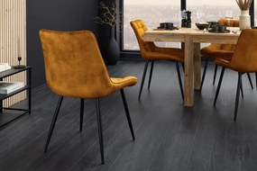 Set de 4 scaune ROADSTAR catifea galben mustar